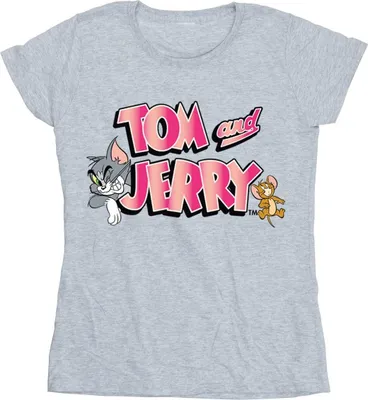 Produktbild von Tom And Jerry - "Gradient Logo" T-Shirt für Damen BI47850 (XXL) (Grau)