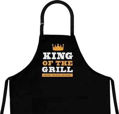 Produktbild von Kochschürze für Männer "King of the Grill" aus Baumwollmischung in Schwarz