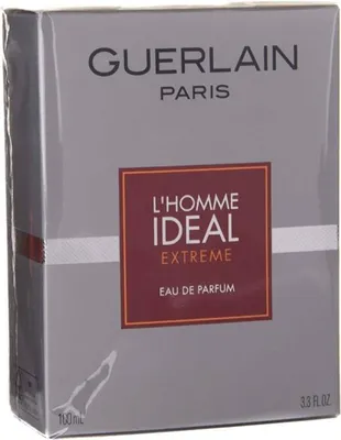 A product box for Guerlain L'Homme Idéal Extreme Eau de Parfum.
