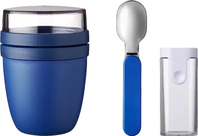 Produktbild von Mepal | Lunchpot Set | faltbarer Löffel Ellipse | Vivid Blue | praktischer Müslibecher | ideal für Lebensmitteltransport