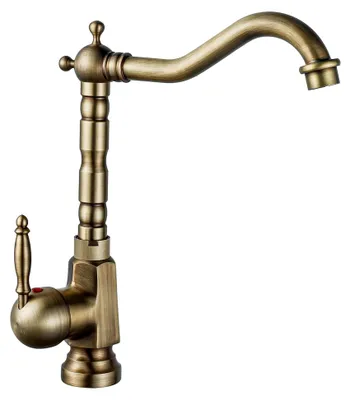 Produktbild von Wasserhahn Küche Antik, Küchenarmatur Retro 360°Drehbar, Spültischarmatur Hochdruck Vintage, Amatur Küchenspüle Mischbatterie Einhebel aus Messing