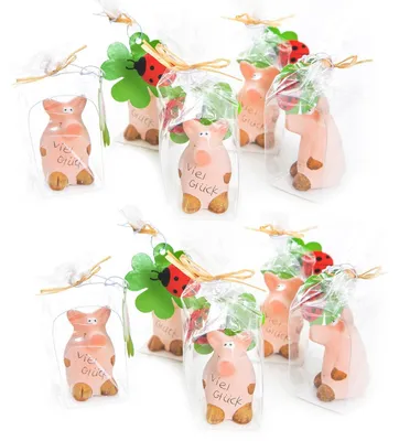 Produktbild von Logbuch-Verlag 10 Glücksschweinchen VIEL GLÜCK rosa Glücksschwein Glücksbringer Talisman Mini Geschenk give-way Kindergeburtstag Neujahr Silvester Mitgebsel