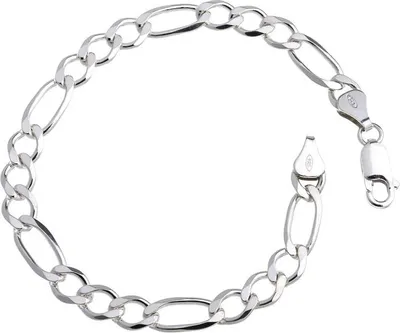 Produktbild von SILBERKETTEN STORE Figarokette Armband 6,5mm - 925 Silber, Länge wählbar von 16-25cm - 20cm