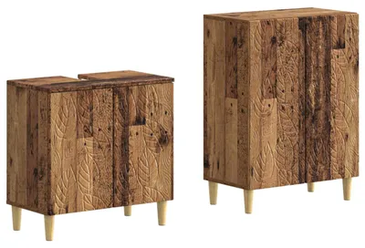 Immagine prodotto di Set di due mobili da bagno in legno riciclato, modello DELFT