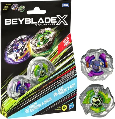 Image de Beyblade X Couteau Shinobi 4-80HN et Keel Shark 3-80F Top Dual Pack Set