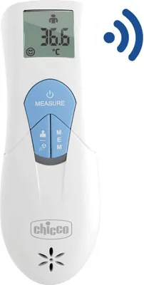 Zdjęcie produktu dla Chicco 00009222000000, Termometr z funkcją teledetekcji, Niebieski, Biały, Pacha, Przyciski, °C, °F, LCD