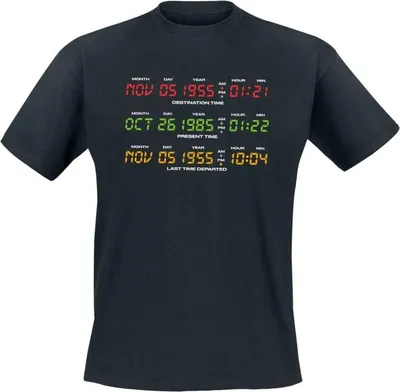Produktbild von Zurück in die Zukunft T-Shirt Herren Delorean Display schwarz 5XL