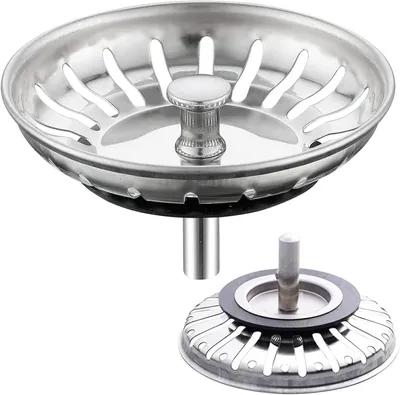 Imagen del producto de Colador de desagüe de acero inoxidable, de 82 mm de diámetro, universal, para la cocina