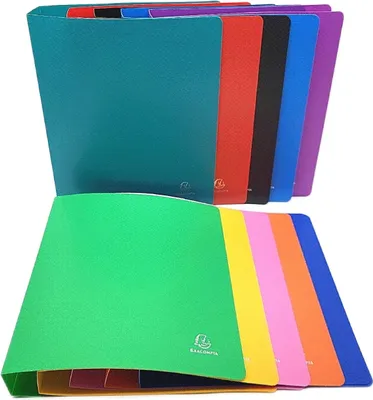 Immagine prodotto di ACROPAQ 10 raccoglitori ad anelli A4 a 2 anelli con etichette sul dorso, larghezza dorso 3,5 cm, arcobaleno