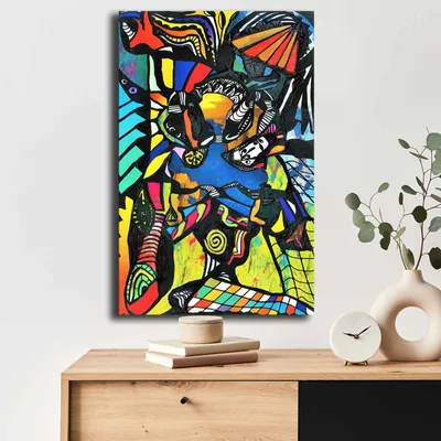 Image de Wallity, 4570POP-002, peinture décorative sur toile, multicolore, 100 % TOILE, 45 x 70 cm