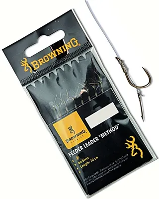 Produktbild von Browning Feeder Method Vorfachhaken mit Boilie-Nadel Gr.14 bronze 6lbs,2,8kg Ø0,18mm 10cm 8Stück
