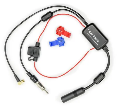 FM/AM Antennenverstärker DIN auf DIN+SMB Winkeladapter 12V