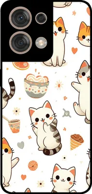 Produktbild von Smartphonica Handyhülle passend für Oppo Reno8 5G mit Katzen  aufdruck - TPU-Rückseite Fall Katze Design