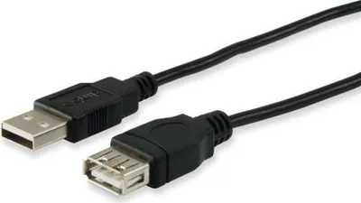 Produktbild von Equip USB 2.0 A auf A Verlängerungskabel Stecker auf Buchse, 5.0m , Schwarz, 5 m, USB A, USB A, USB 2.0, Männlich/Weiblich, Schwarz