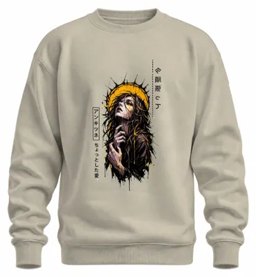 Obrázek produktu pro Gothic, mikina s kapucí, motiv "Frau Dornenkrone Heiligenschein", japonský styl Y2K, přírodní motiv, velikost XXL