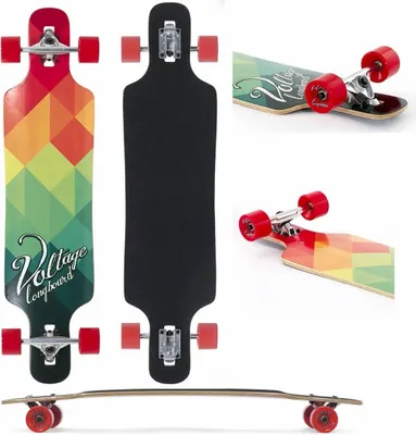 Produktbild von Spannungsabfall durch Longboard 39 Rot Grün