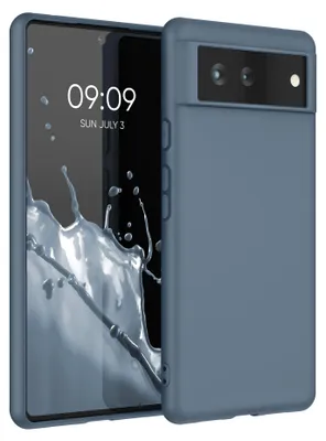 Produktbild von kwmobile Handyhülle für Google Pixel 6 Hülle - TPU Case - Kabelloses Laden - Schutzhülle Cover in Dunkler Schiefer
