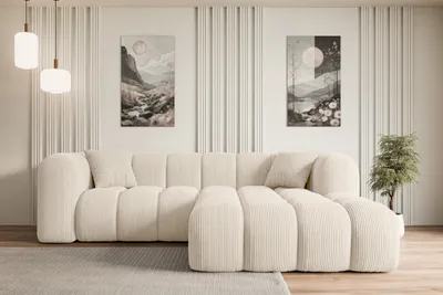 Produktbild von ALTDECOR Ecksofa in L-Form OLEA-L1 - 231x173x74 cm Beige - Corner Sofa Bett Eckcouch Couch Wohnlandschaft Cauchsofa