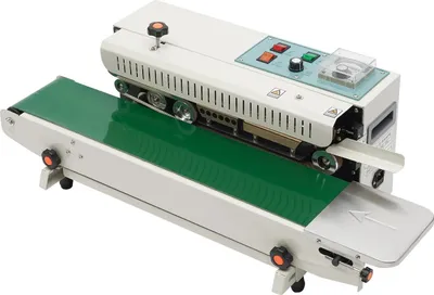 Zdjęcie produktu dla Zgrzewarka do opakowań - Zgrzewarka z taśmą ciągłą - Automatyczna - Pozioma - 220 V 50-60 Hz - 500 W - 0-300 °C - Szerokość zgrzewu 12 mm