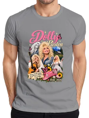 Produktbild von Dolly Parton Country Legende Sängerin 1946 2026 Rainbow Nashville Herren T-Shirt, Grau, XXL