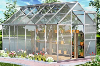 Produktbild von Hliníkový polykarbonátový skleník 11,73 m³ | 380 x 190 x 195 cm