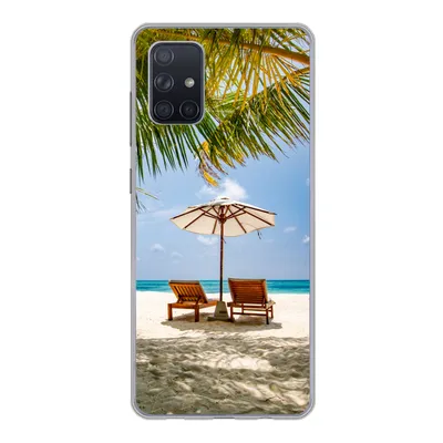 Produktbild von MuchoWow® Handyhülle Schutzhülle Hülle für Samsung Galaxy A51 Strand - Strandkorb - Sonnenschirm Silikon Softcase Handy Hülle - Schutzabdeckung