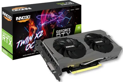 Zdjęcie produktu dla INNO3D GeForce RTX 3050 Twin X2 OC, GeForce RTX 3050, 8 GB, GDDR6, 128 bit, 7680 x 4320 px, PCI Express 4.0
