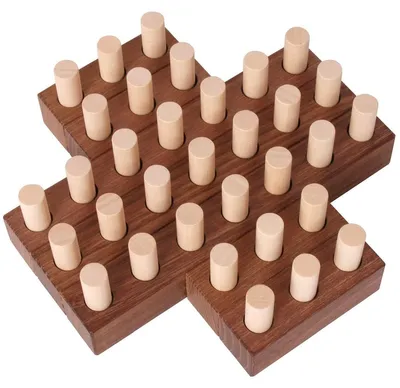 Produktbild von Holzspiel Solitär Brettspiel Gesellschaftsspiel - Für zwei Spieler - Ab 3 Jahren - Akazie und Ahorn - Für Kinder und unterwegs