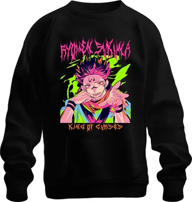 Produktbild von Jujutsu Kaisen Ryomen Sukuna King of Curses Anime Ästhetik Fan Uni Sweatshirt Pullover, Schwarz, M