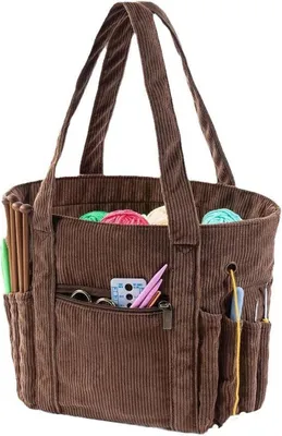 Produktbild von Stricktasche, Garnaufbewahrungs-Organizer mit Reißverschluss, große Kapazität, tragbare Mehrzweck-Stricktasche, Häkelnadel-Organizer