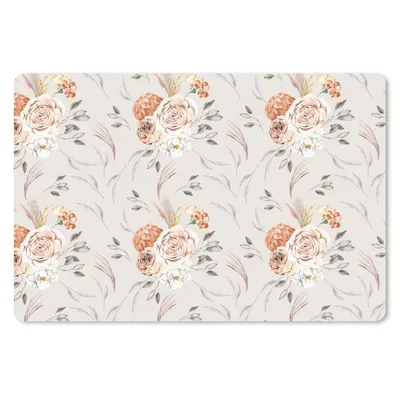 Produktbild von MuchoWow® Schreibtischunterlage Rosen - Blätter - Muster 60x40 cm - XXL Mauspad - Großes Mauspad