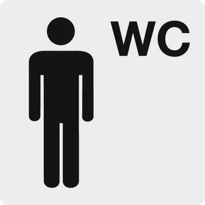 Produktbild von Schild Alu Piktogramm Herren WC Selbstklebend 60x60mm