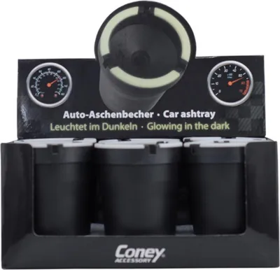 Immagine prodotto di 6 posacenere auto Coney, modello Glow, colore nero