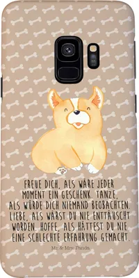 Produktbild von Mr. & Mrs. Panda Samsung Galaxy S9 Handyhülle Corgie - Hundeglück - Geschenk, Lebensfroh, Cover, Handy Schutzhülle, Corgi, Spruch, Hund, Sprüche, Smartphone Hülle