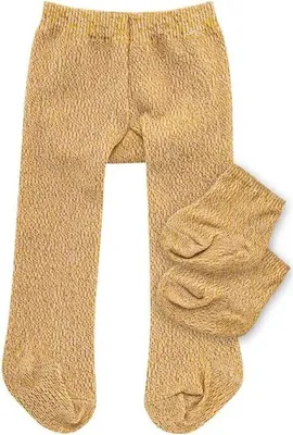 Produktbild von Heless Puppenstrumpfhose gold mit Socken - Puppenkleidung 28-35 cm
