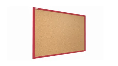 Obrázek produktu pro Korková nástěnka v barevném dřevěném rámu 90x60 cm – Červená