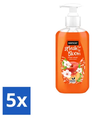 Produktbild von 5 x Sence Splash To Bloom Handseife - Pfirsich - 500 ml - Vorteilspackung - 5 Stücke
