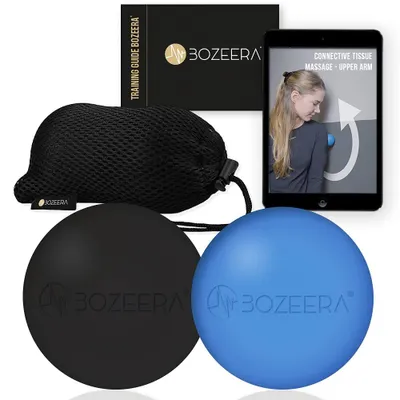 Produktbild von [LACROSSE BALL MASSAGE - 2ER SET] Lacrosse Massageball Set – Gummi Ball Set – Faszienball Set -Triggerpunkt Therapie -2x Lacross Ball 6 cm