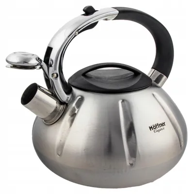 Produktbild von HOFFNER Stahl Wasserkocher mit Pfeife, Induktionsfähig, 3L