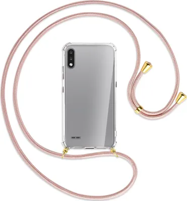 Produktbild von Handykette Backcover-Schutzhülle mit Band (Metall goldfarben) für LG K22 LMK200 - roségold