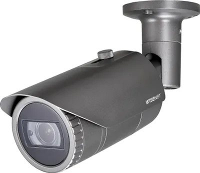 Produktbild von Hanwha QNO-6082R, IP-Sicherheitskamera, Draußen, Kabelgebunden, Decke/Wand, Grau, Patrone (Form)