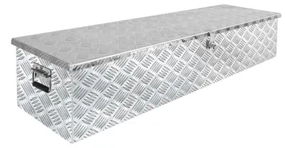 Immagine prodotto di Cassetta degli attrezzi, 49" x 13" x 10", alluminio, compatibilità universale, resistente alle intemperie, serratura integrata