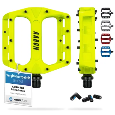 Produktbild von AARON Rock MTB Pedale Gelb | Mountainbike Fahrradpedale 9/16"