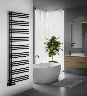 Produktbild von Aqualine POSEIDON Badheizkörper 550x1740mm, Schwarz matt