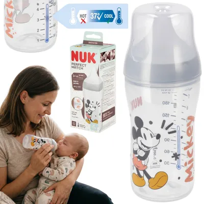 Produktbild von NUK DISNEY Mickey Mouse Babyflasche, Anti-Kolik, mit Silikonsauger, 260 ml, ab 3 Monaten