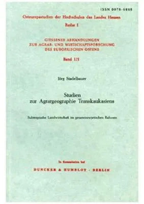 Produktbild von Studien zur Agrargeographie Transkaukasiens.