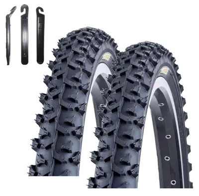 Image de 2 pneus de vélo de montagne Kenda K-850, taille 20 x 2,00 (50-406), couleur noire, avec démonte-pneus inclus