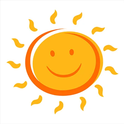 Produktbild von PAPSTAR Servietten 1/4-Falz, 25x25 cm, "Here comes the Sun" | Folie (20 Stück)