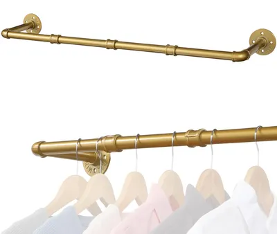 Kleiderstange Wandmontage Gold 90 cm industriell 50 kg
