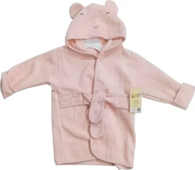 rosa Bademantel mit Tiergesicht Maus